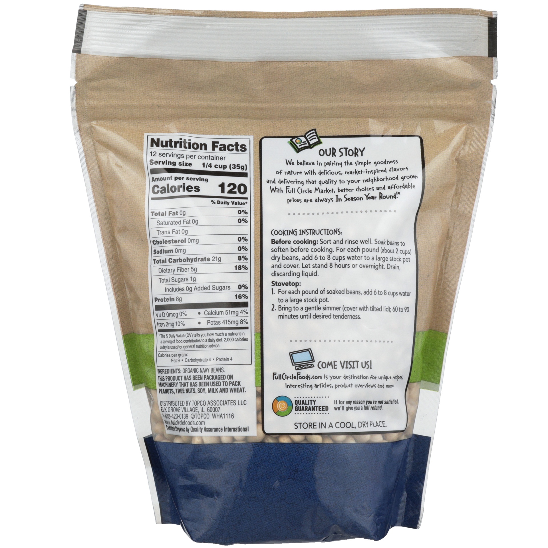 slide 5 of 6, Full Circle Market Organic Navy Beans, 16 oz