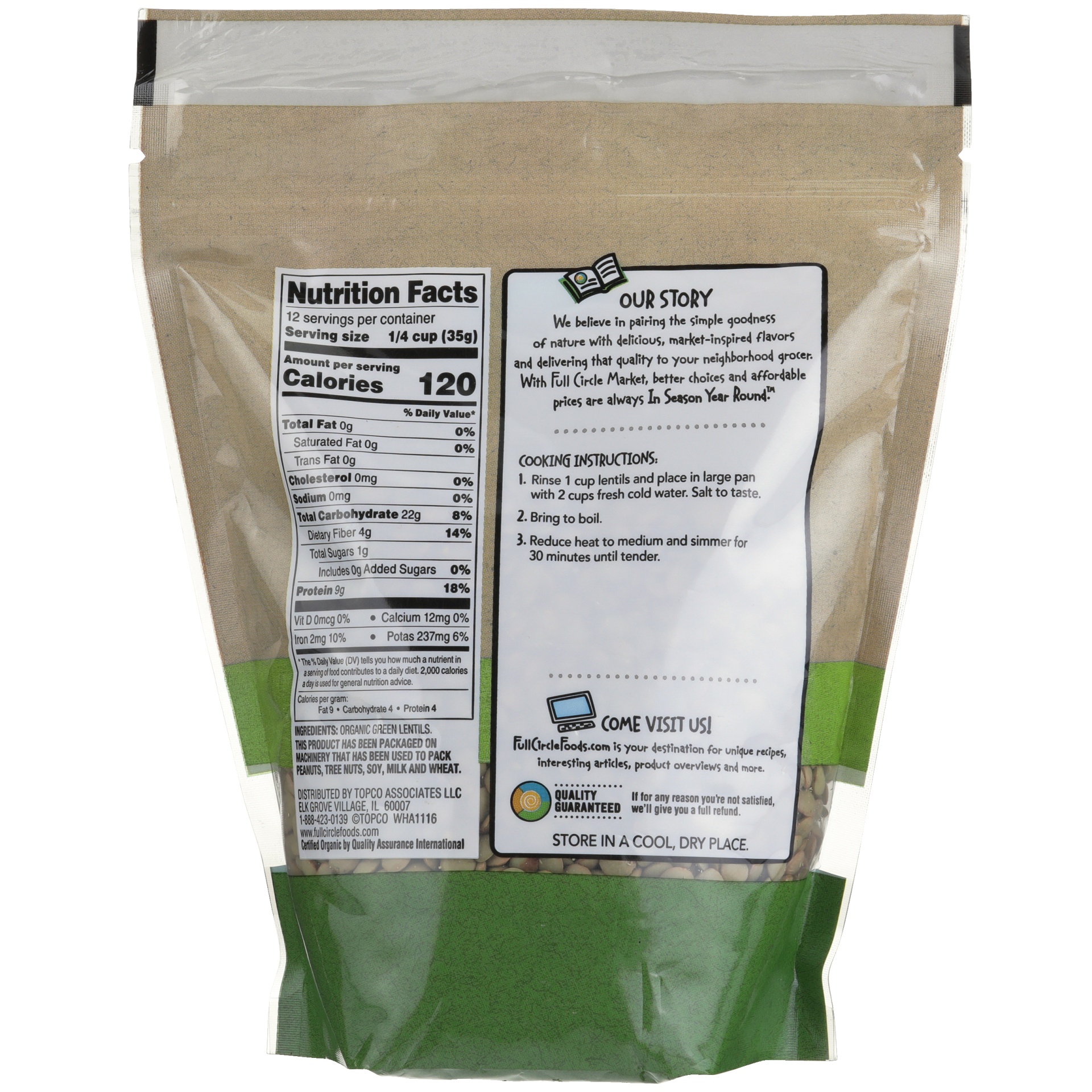 slide 4 of 6, Full Circle Market Organic Green Lentils, 16 oz