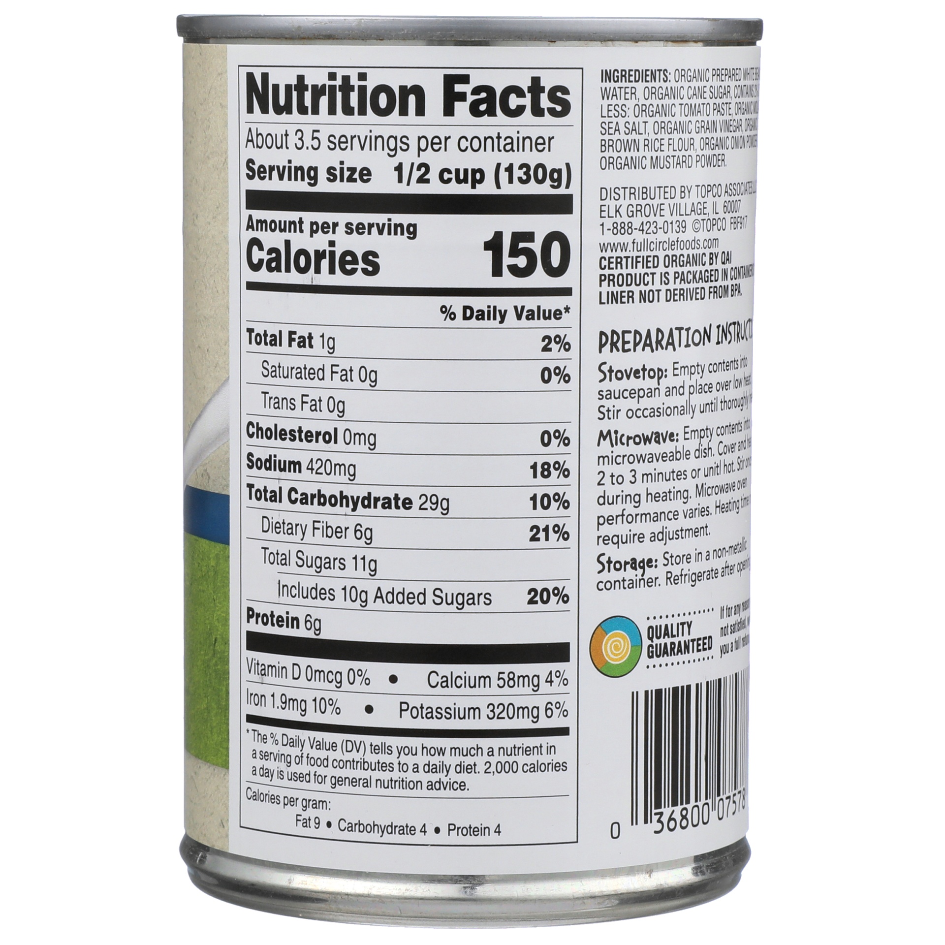 slide 3 of 6, Full Circle Market Organic Baked Beans, 15 oz