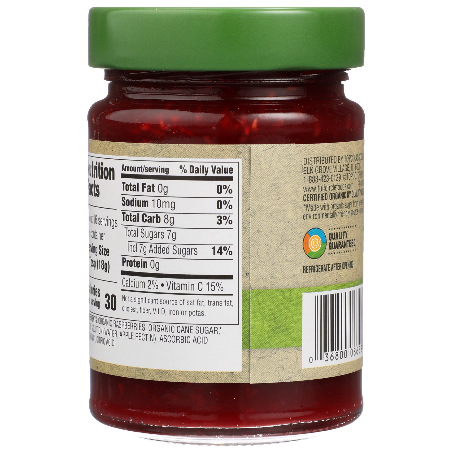 slide 2 of 6, Full Circle Market Organic Raspberry Fruit Spread, 10 oz