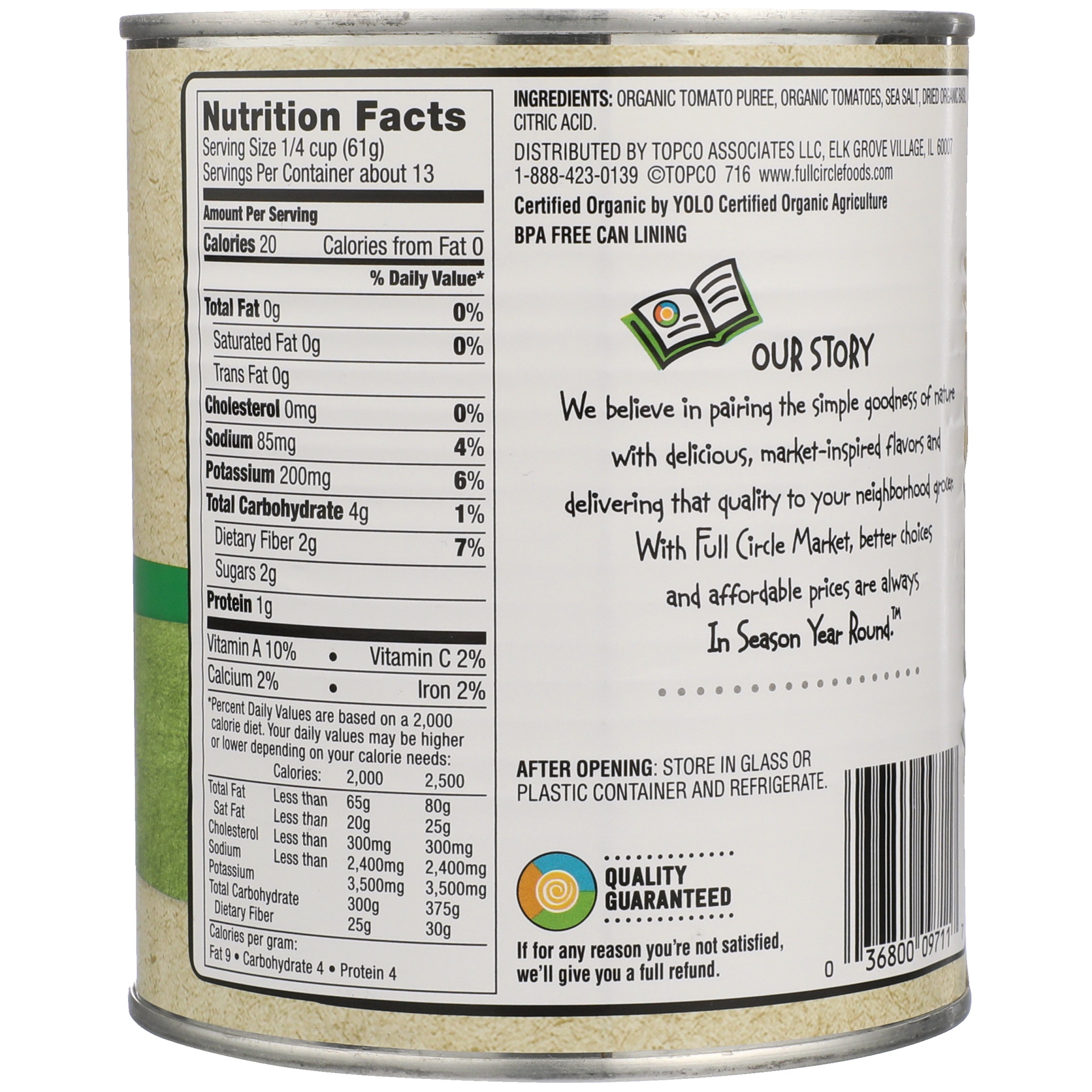 slide 3 of 6, Full Circle Market Organic Crushed with Basil Tomatoes in Tomato Puree 28 oz, 28 oz