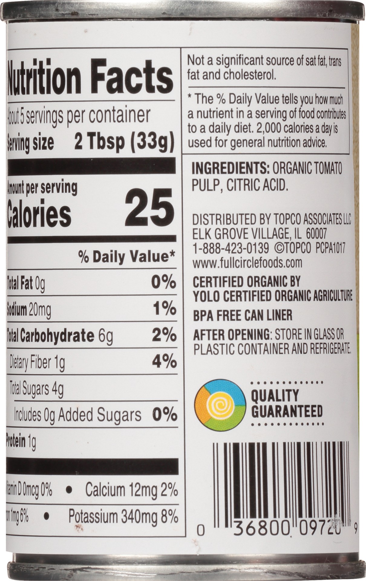 slide 6 of 6, Full Circle Market Organic Tomato Paste 6 oz, 6 oz