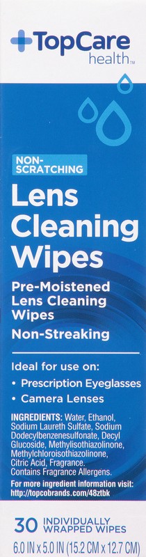 slide 2 of 4, TopCare Health Non-Scratching Lens Cleaning Wipes 30 ea, 30 ct