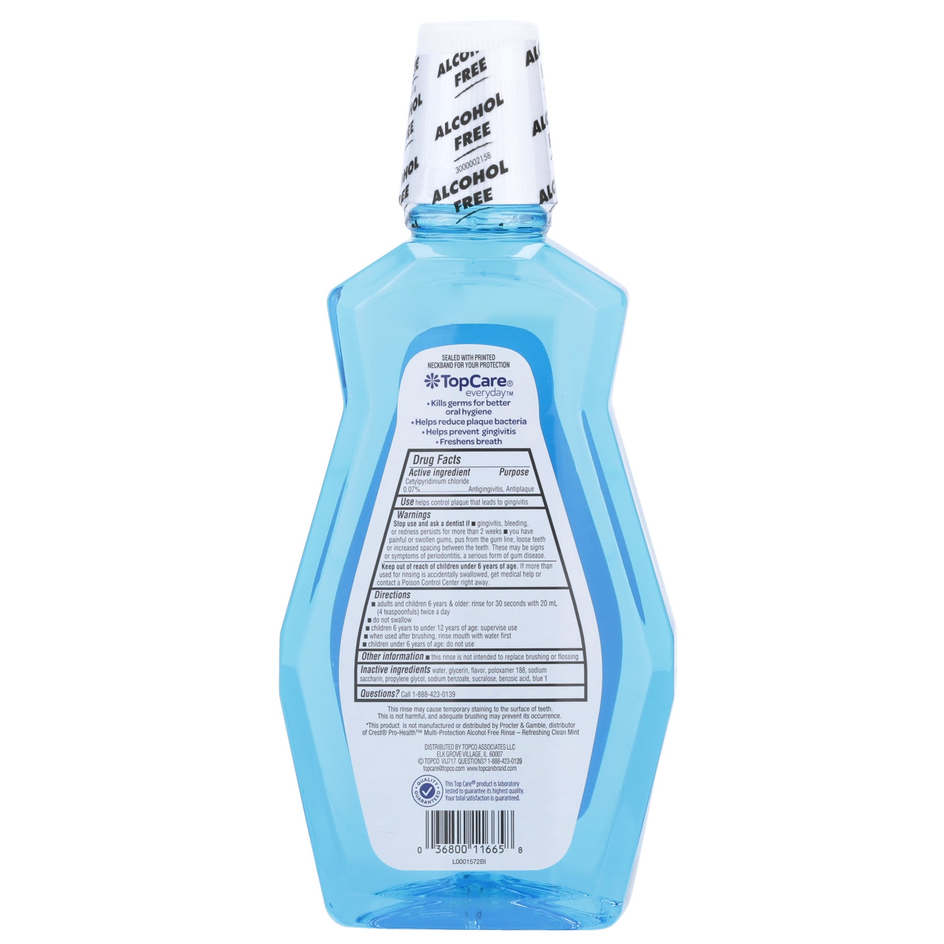 slide 4 of 6, TopCare Everyday Oral Health Alcohol-Free Mint Mouthwash 33.8 fl oz, 33.8 fl oz