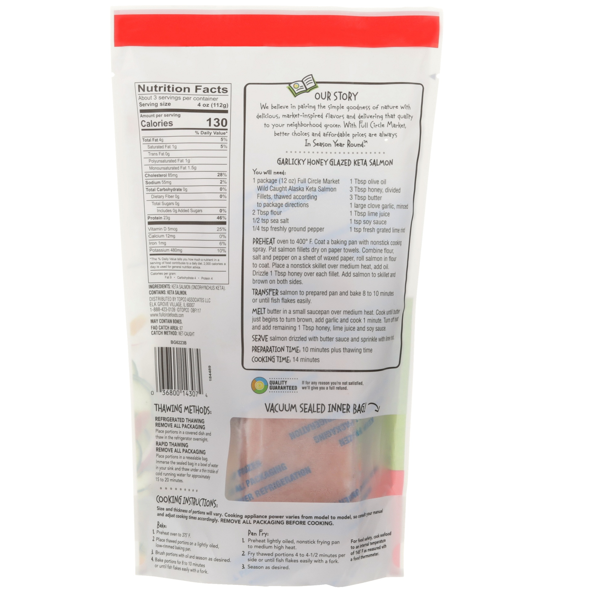 slide 3 of 6, Full Circle Market Wild Alaska Keta Salmon Fillets, 12 oz