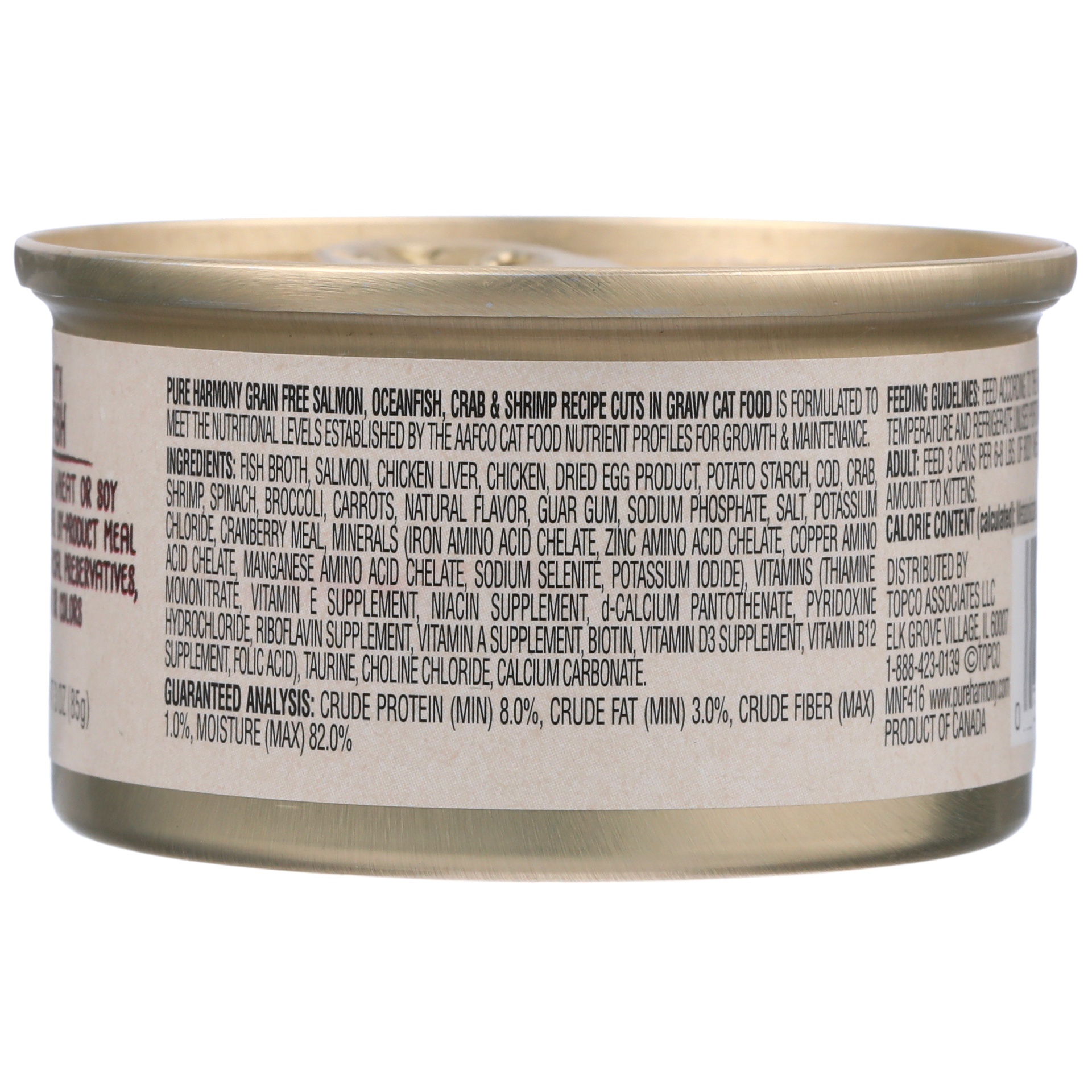 slide 3 of 6, Pure Harmony Super Premium Grain Free Salmon Recipe Shreds in Broth Cat Food 3 oz, 3 oz