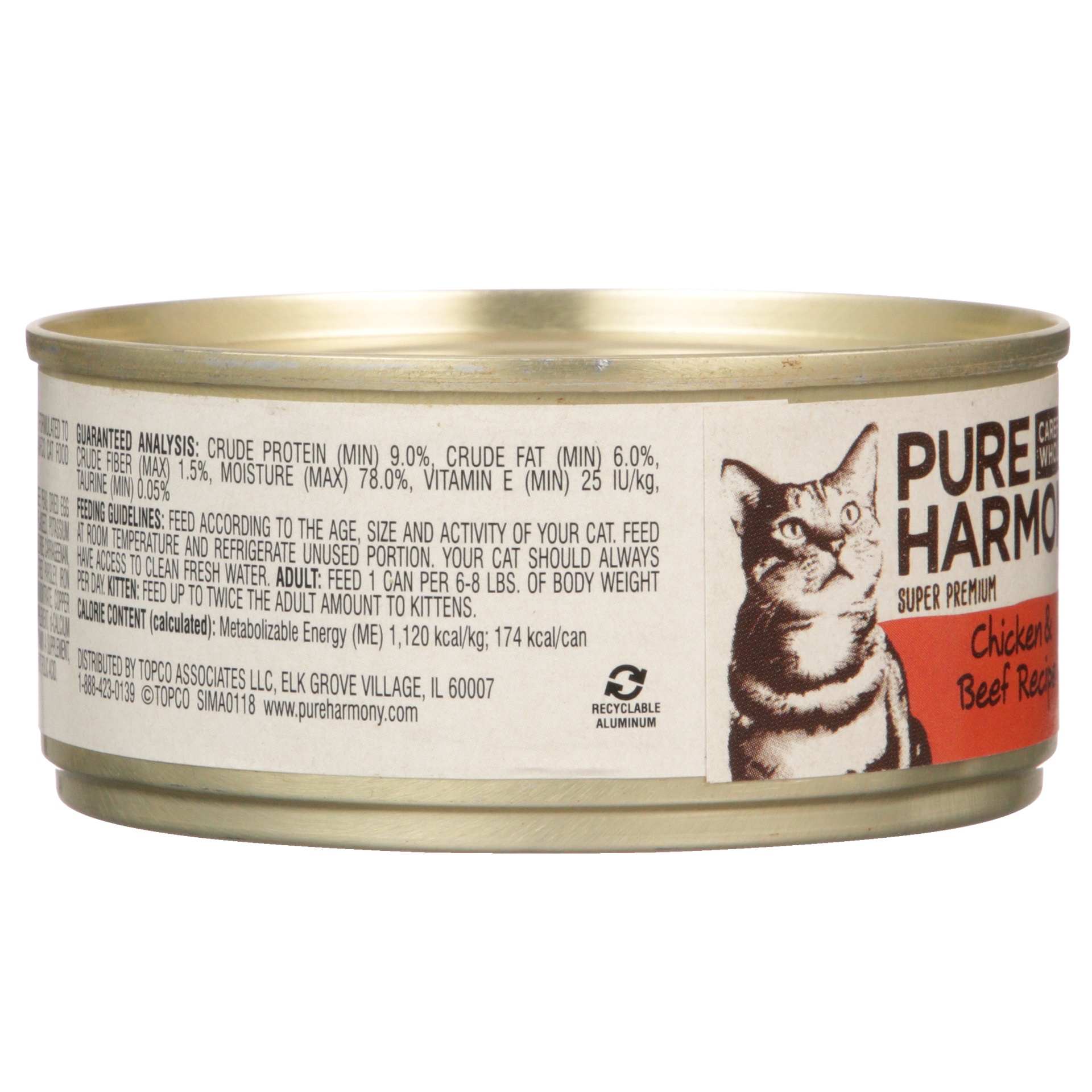 slide 3 of 6, Pure Harmony Chicken & Beef Recipe Pate Cat Food, 5.5 oz