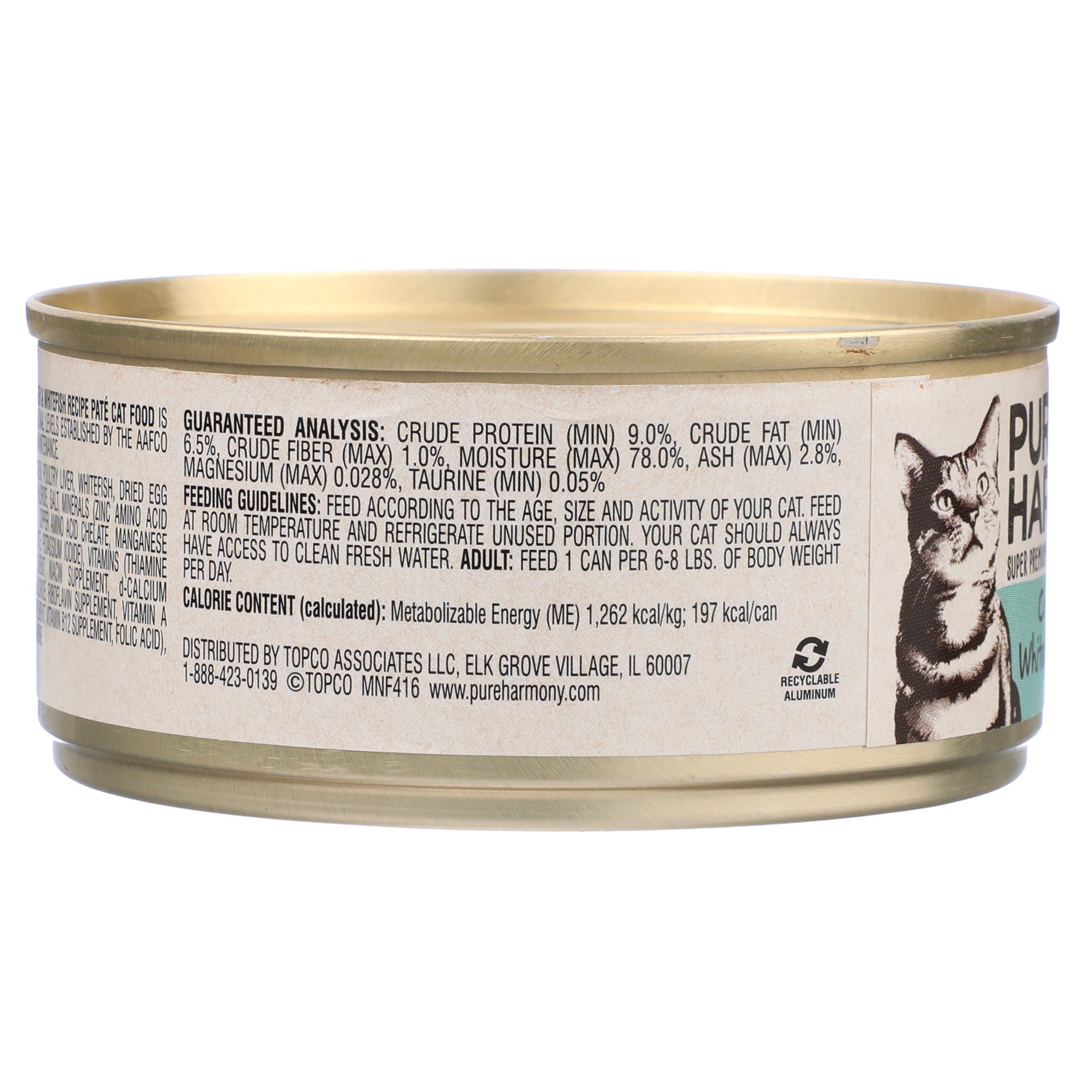 slide 6 of 6, Pure Harmony Pate Grain Free Super Premium Chicken & Whitefish Recipe Cat Food 5.5 oz, 5.5 oz