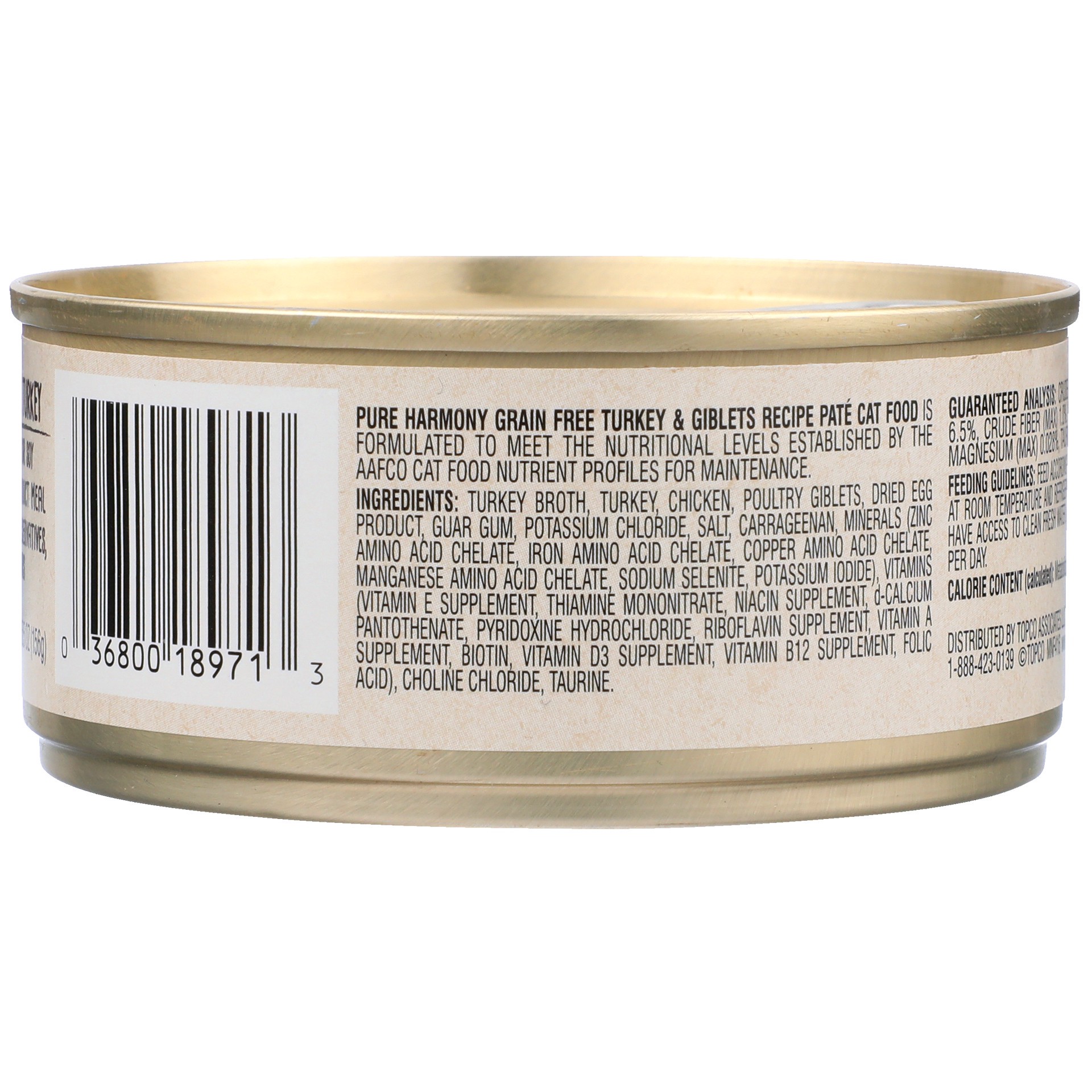 slide 5 of 6, Pure Harmony Pate Grain Free Super Premium Turkey & Giblets Recipe Cat Food 5.5 oz, 5.5 oz