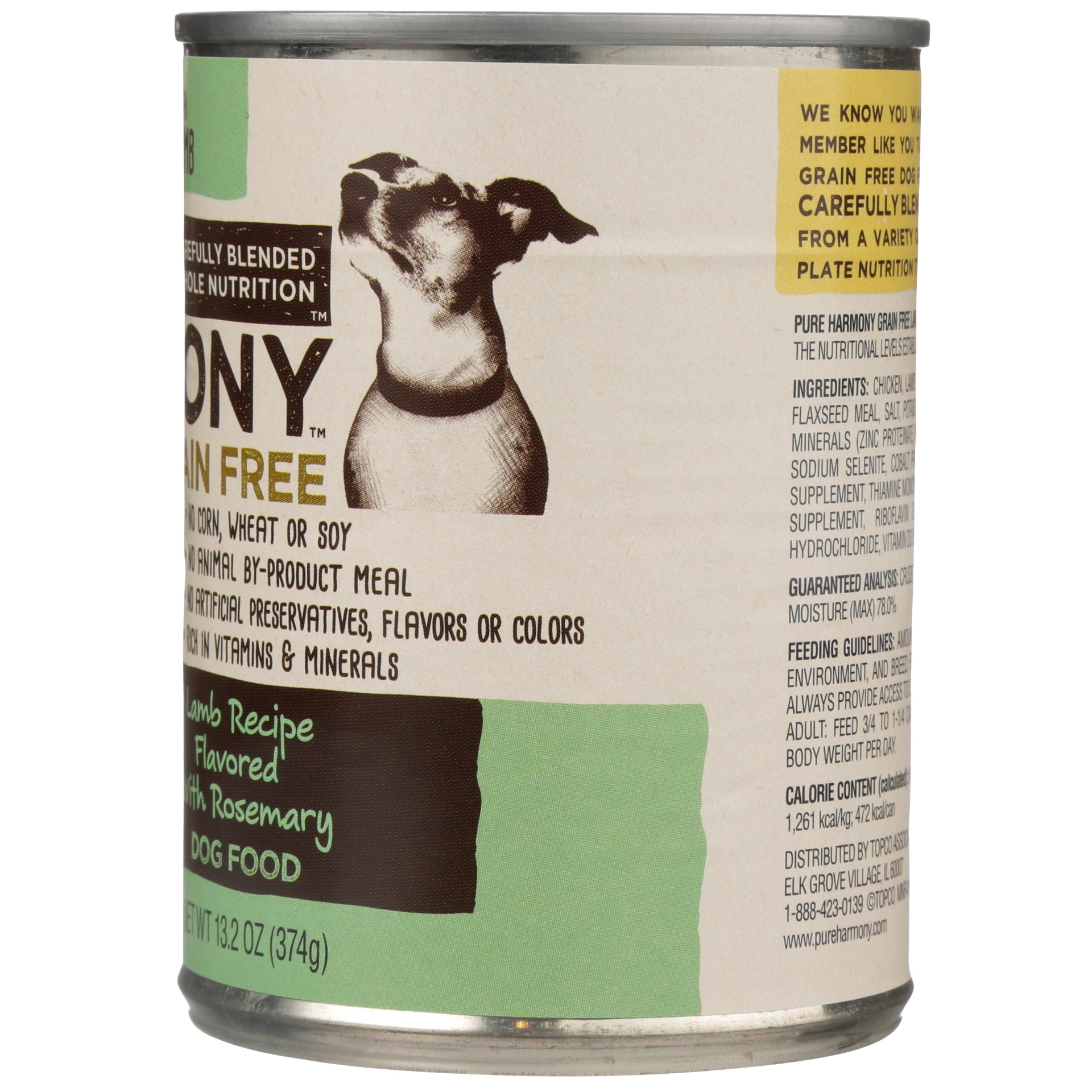 slide 4 of 6, Pure Harmony Grain Free Super Premium Lamb Recipe Flavored with Rosemary Dog Food 13.2 oz, 13.2 oz