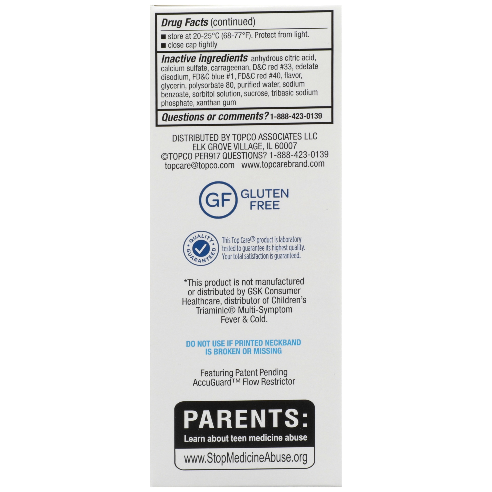 slide 2 of 6, TopCare Multi-Symptom Cold Children's Pain Relief Plus Triacting Suspension Grape, 4 fl oz