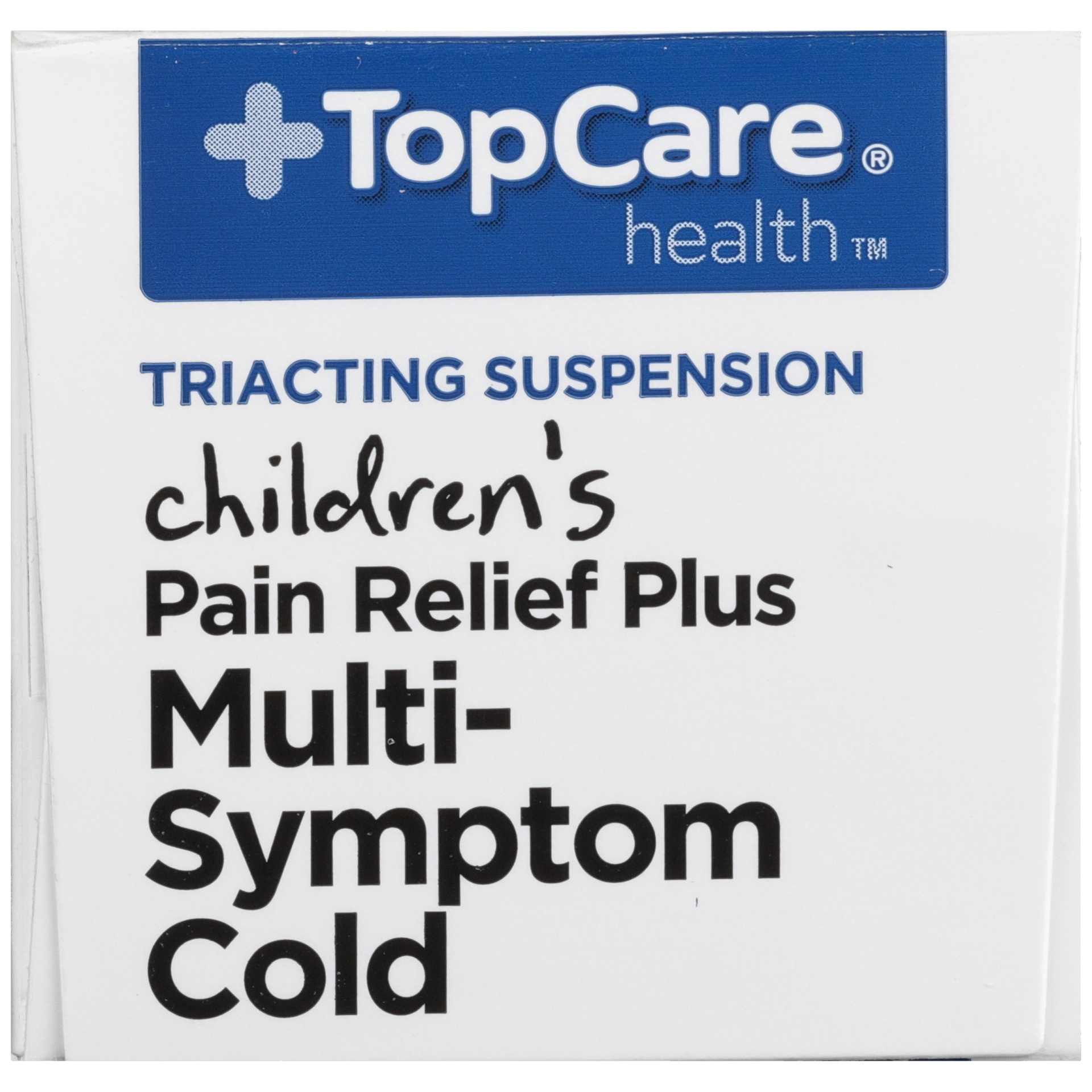 slide 3 of 6, TopCare Multi-Symptom Cold Children's Pain Relief Plus Triacting Suspension Grape, 4 fl oz