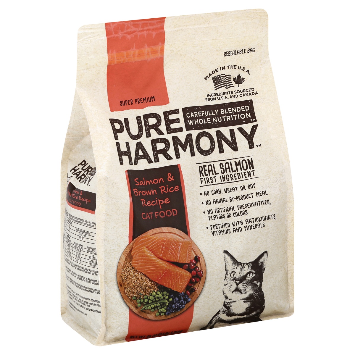 slide 6 of 9, Pure Harmony Super Premium Salmon & Brown Rice Recipe Cat Food 48 oz, 48 oz