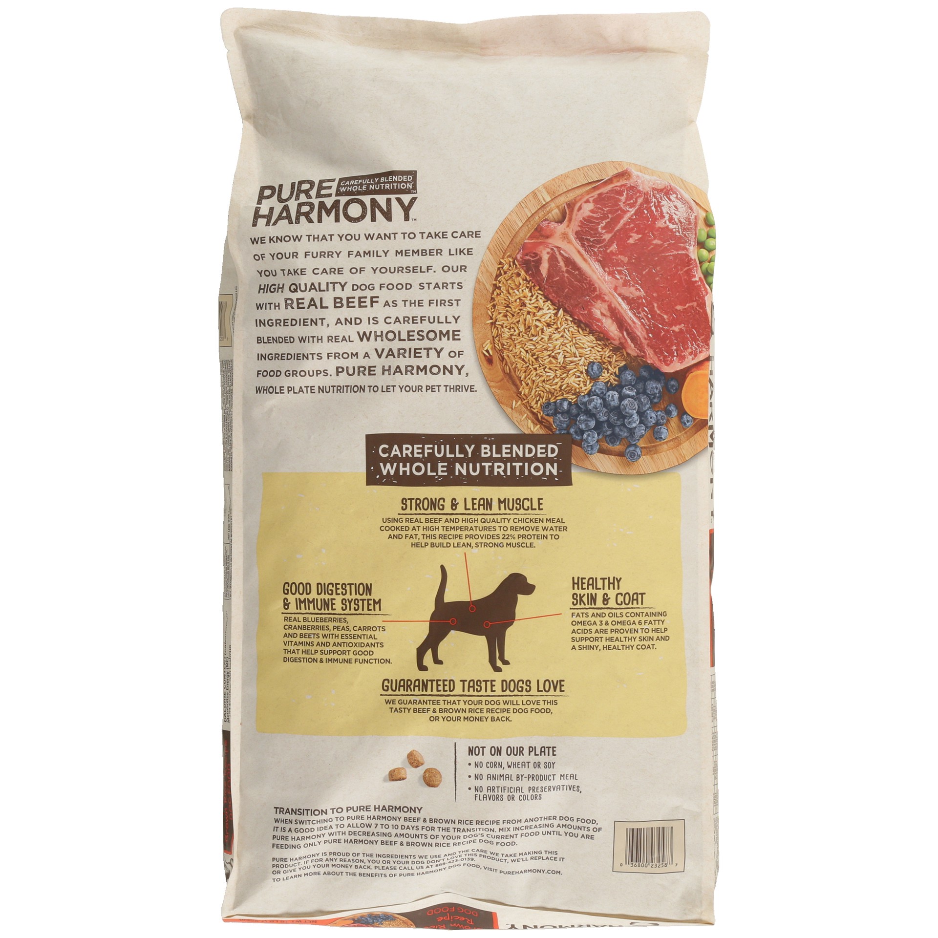 slide 6 of 6, Pure Harmony Super Premium Beef & Brown Rice Recipe Dog Food, 16 lb