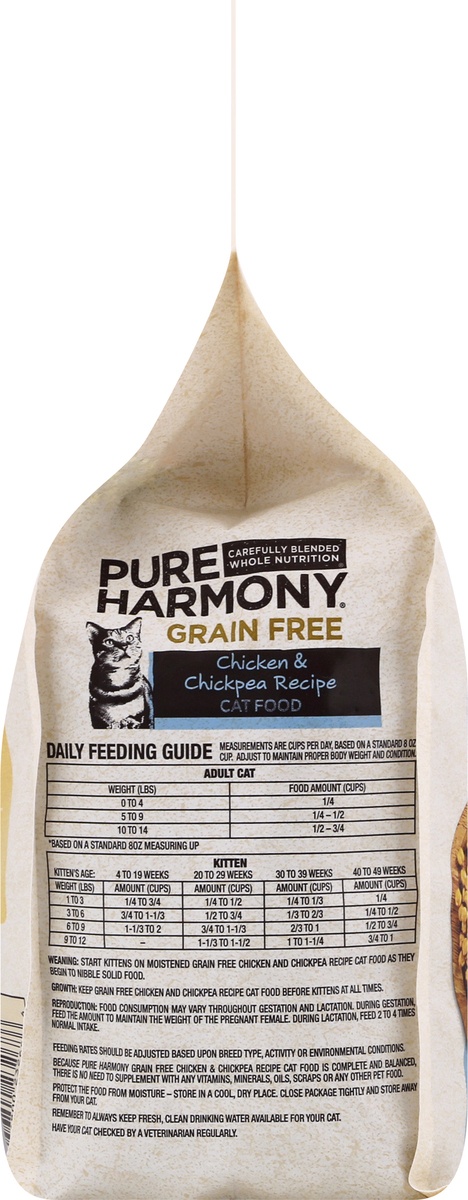 slide 9 of 9, Pure Harmony Grain Free Super Premium Chicken & Chickpea Recipe Cat Food 48 oz Bag, 48 oz