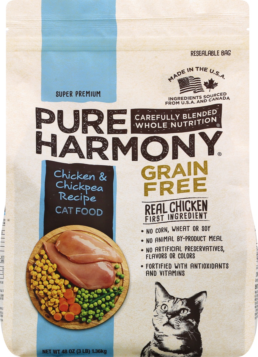 slide 8 of 9, Pure Harmony Grain Free Super Premium Chicken & Chickpea Recipe Cat Food 48 oz Bag, 48 oz