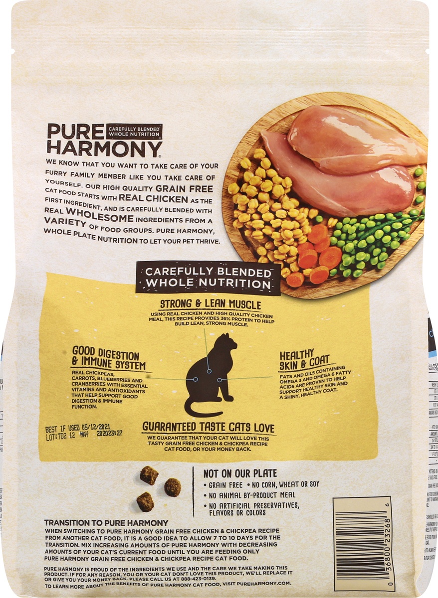 slide 7 of 9, Pure Harmony Grain Free Super Premium Chicken & Chickpea Recipe Cat Food 48 oz Bag, 48 oz