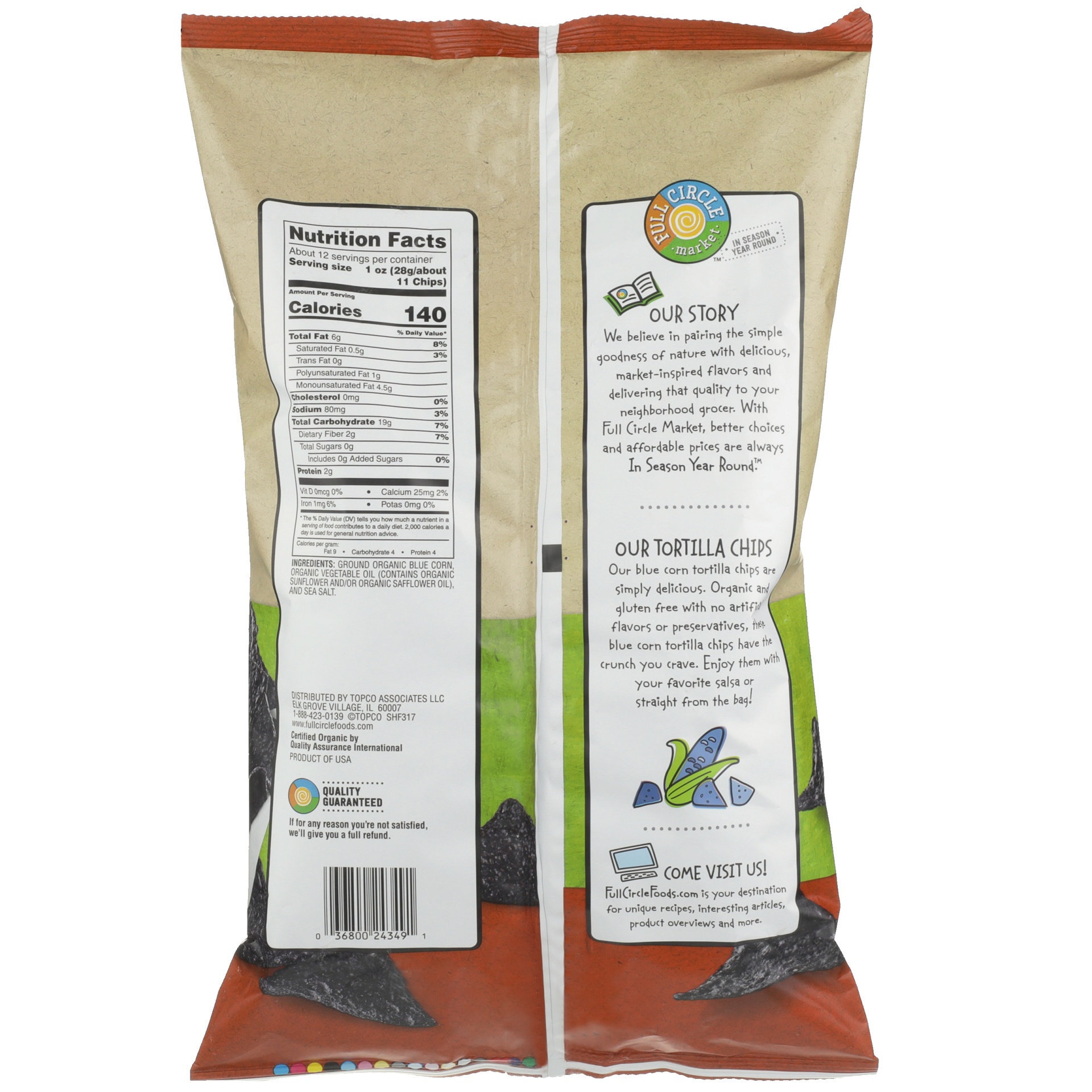 slide 5 of 6, Full Circle Market Organic Blue Corn Tortilla Chips 12 oz, 12 oz