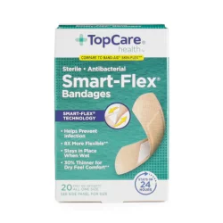 Topcare Health Smart Flex Sterile Anti-Bacterial Fabric Bandages 20 Pack