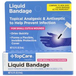TopCare Liquid Bandage for small cuts & wounds. Over 50 Applications 0.3 Ounces