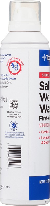 slide 2 of 4, TopCare Saline Wound Wash, Sterile, 7.4 oz