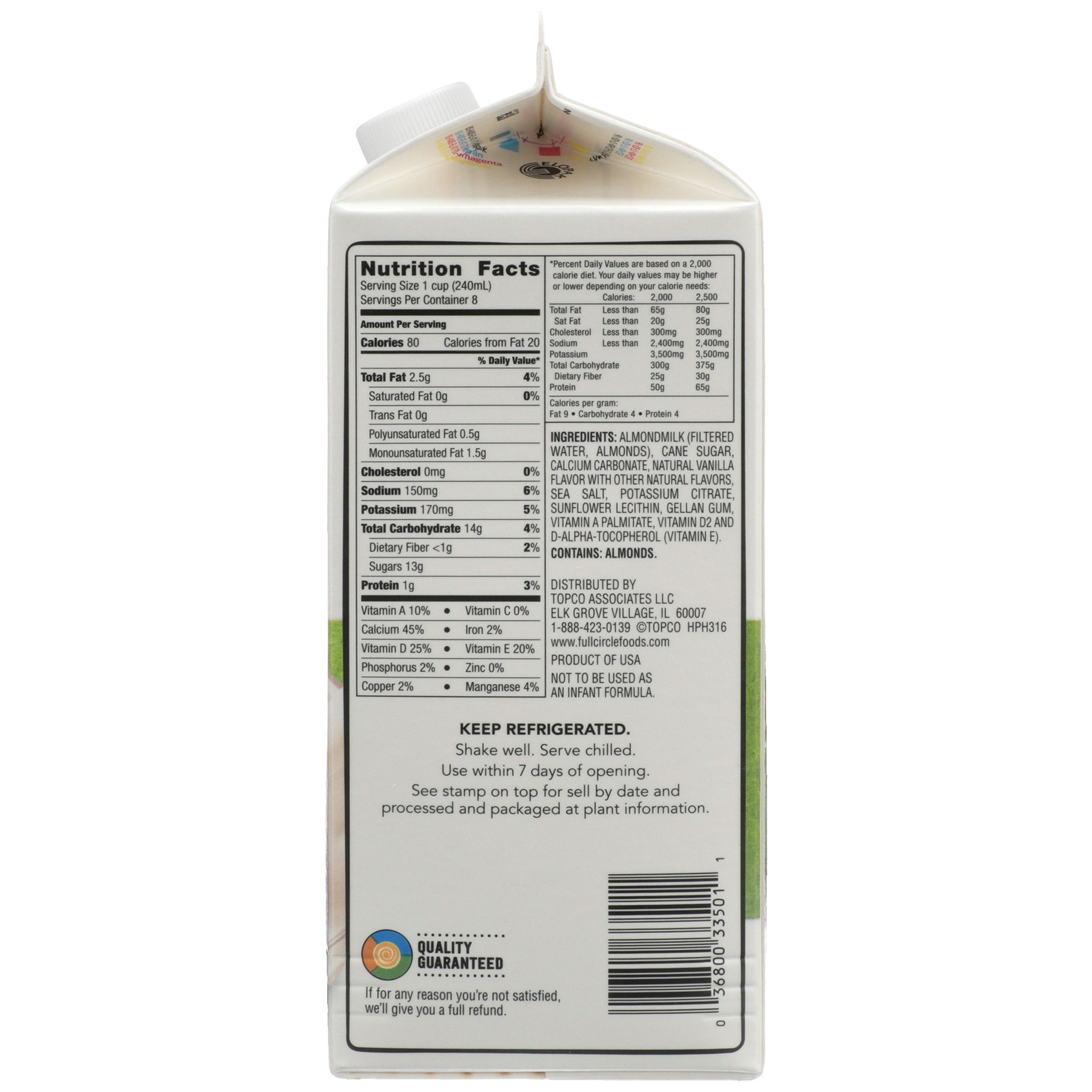 slide 6 of 6, Full Circle Market Full Circle Vanilla Almond Milk, 64 oz