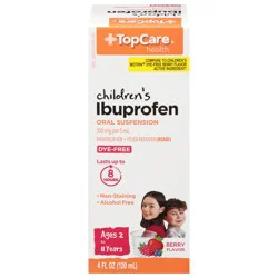 Topcare Ibuprofen, Children's, Dye-Free, 100 Mg, Berry Flavor 4 Oz