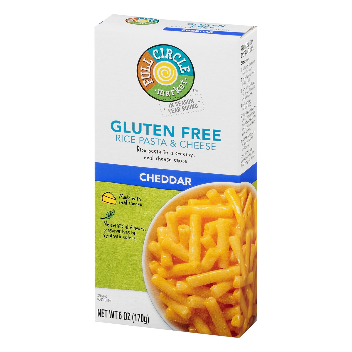 slide 3 of 10, Full Circle Market Gluten Free Cheddar Rice Pasta & Cheese 6 oz, 6 oz
