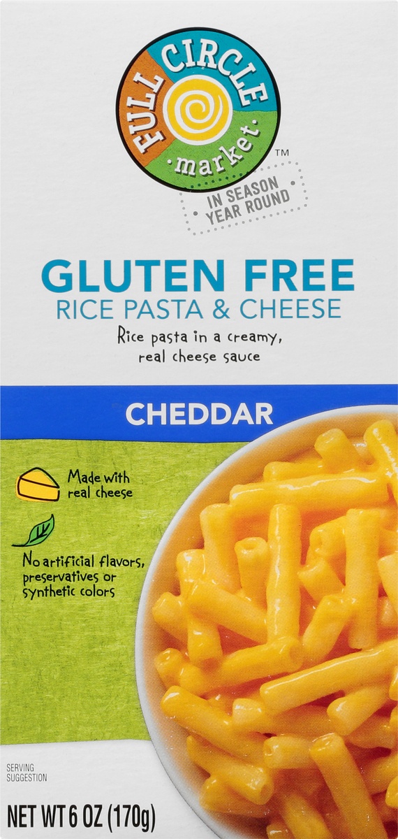 slide 4 of 10, Full Circle Market Gluten Free Cheddar Rice Pasta & Cheese 6 oz, 6 oz
