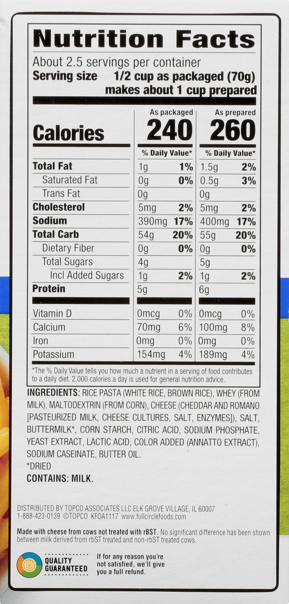 slide 7 of 10, Full Circle Market Gluten Free Cheddar Rice Pasta & Cheese 6 oz, 6 oz