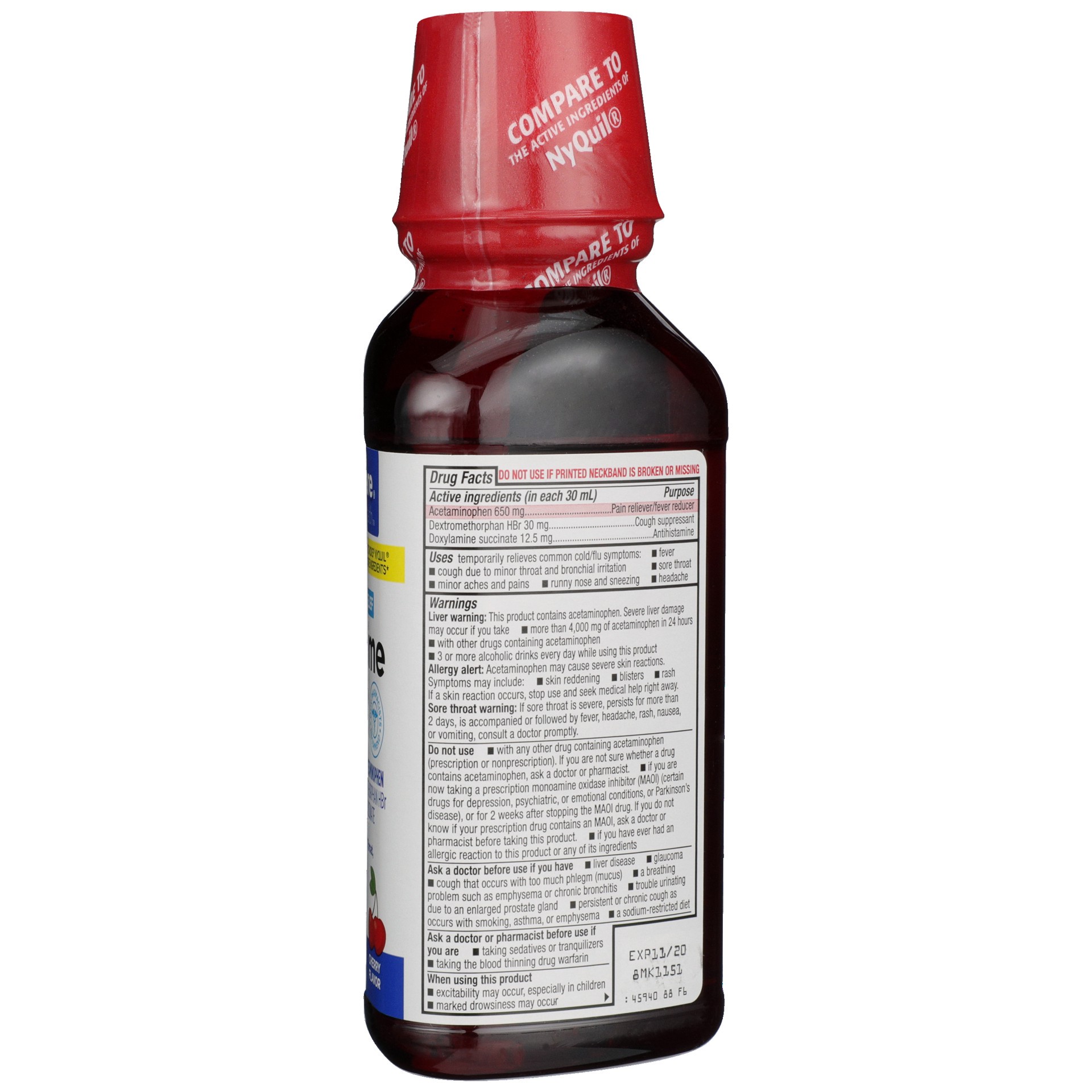 slide 3 of 6, TopCare Health NiteTime Multi-Symptom Relief Cherry Flavor Cold & Flu Relief 12 fl oz, 12 oz