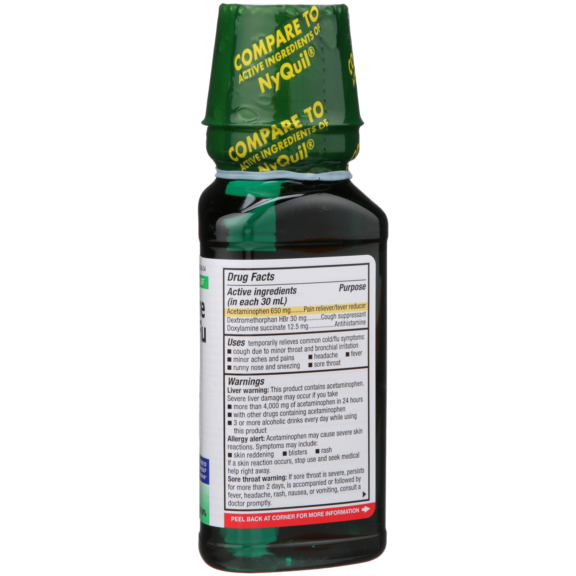 slide 2 of 6, TopCare Health Multi-Symptom Relief NiteTime Original Flavor Cold & Flu Relief 8 fl oz, 8 fl oz