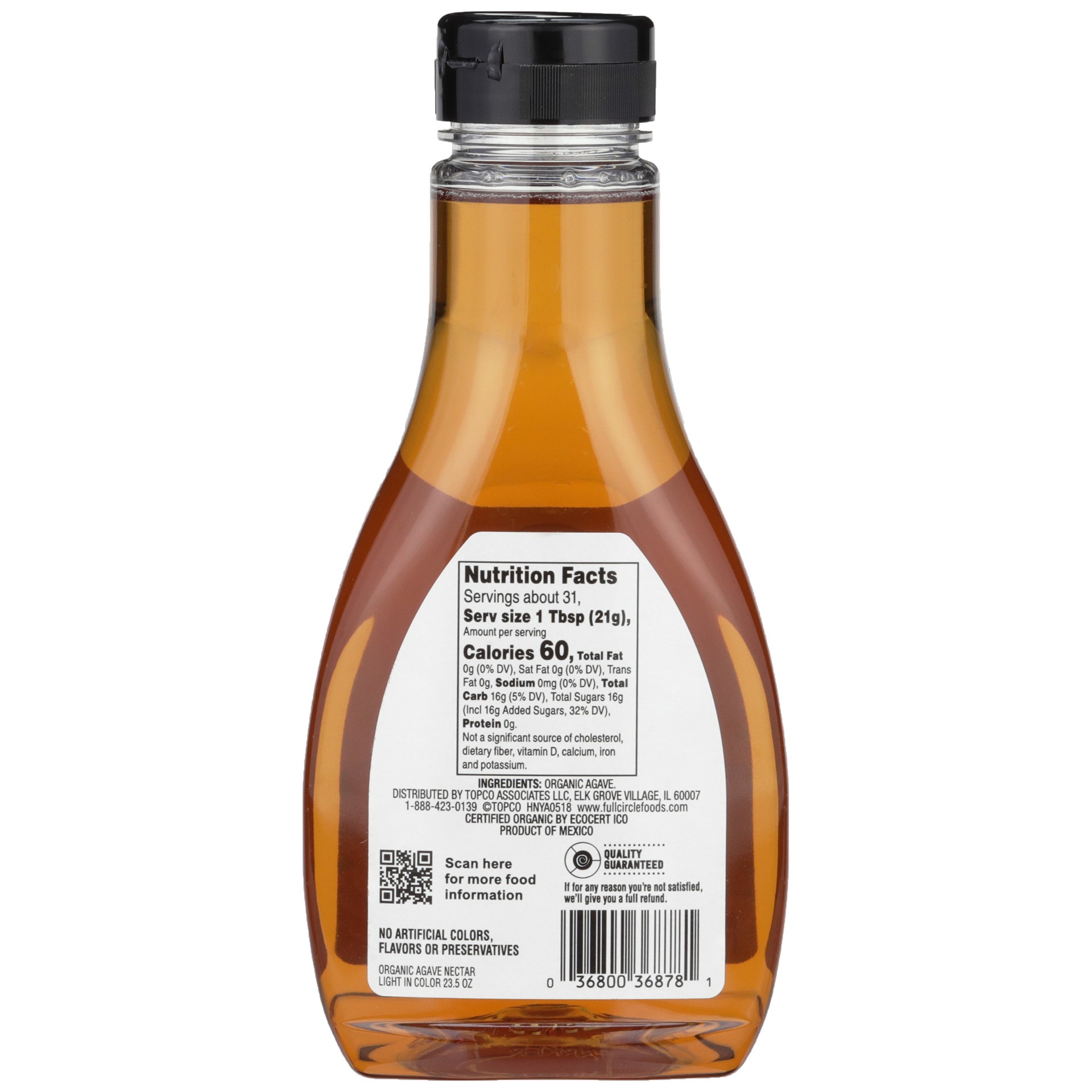 slide 2 of 6, Full Circle Market Organic Light Agave Nectar Sweetener, 23 oz