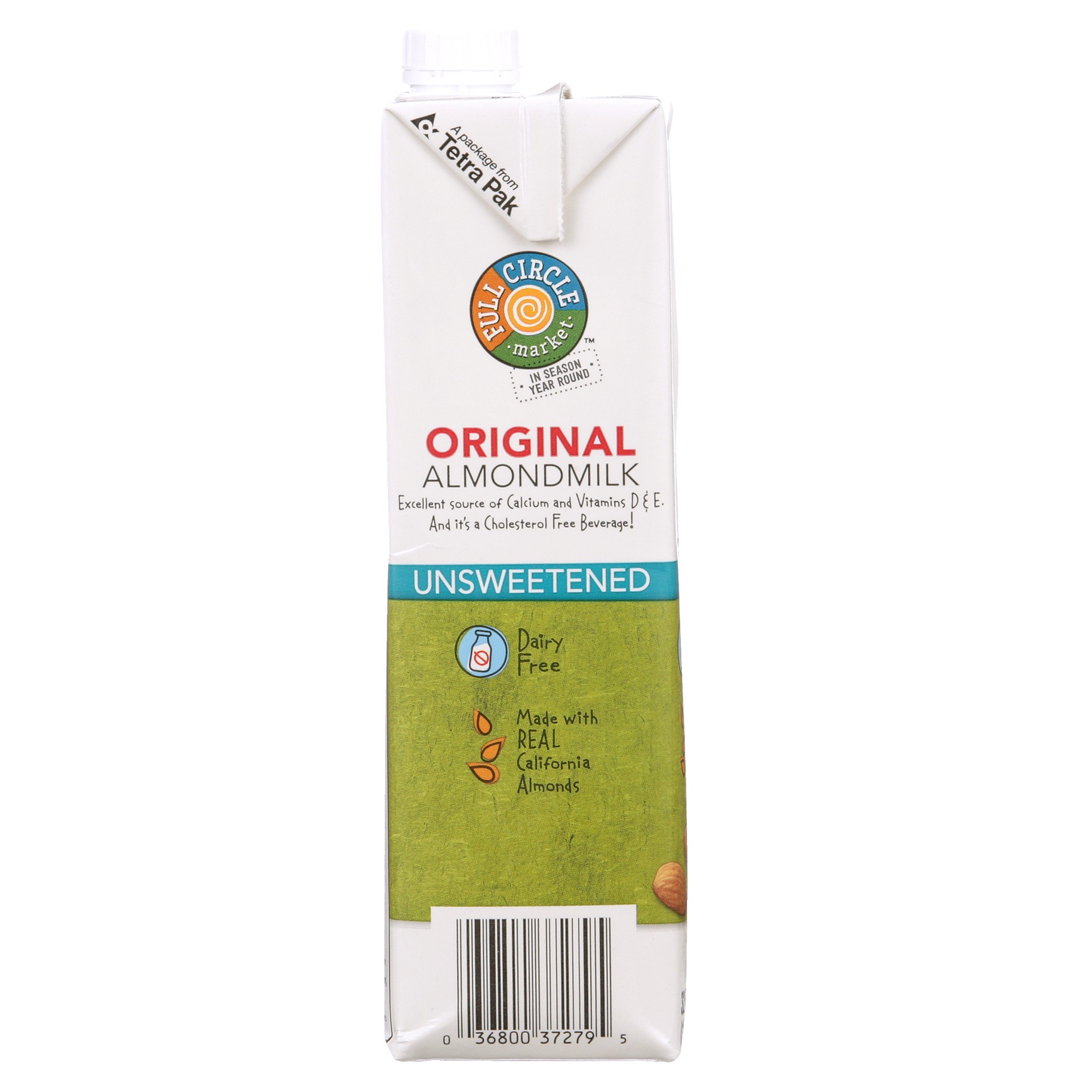 slide 2 of 6, Full Circle Market Almond Unsweetened Original Non-Dairy Beverage 32 oz, 32 oz