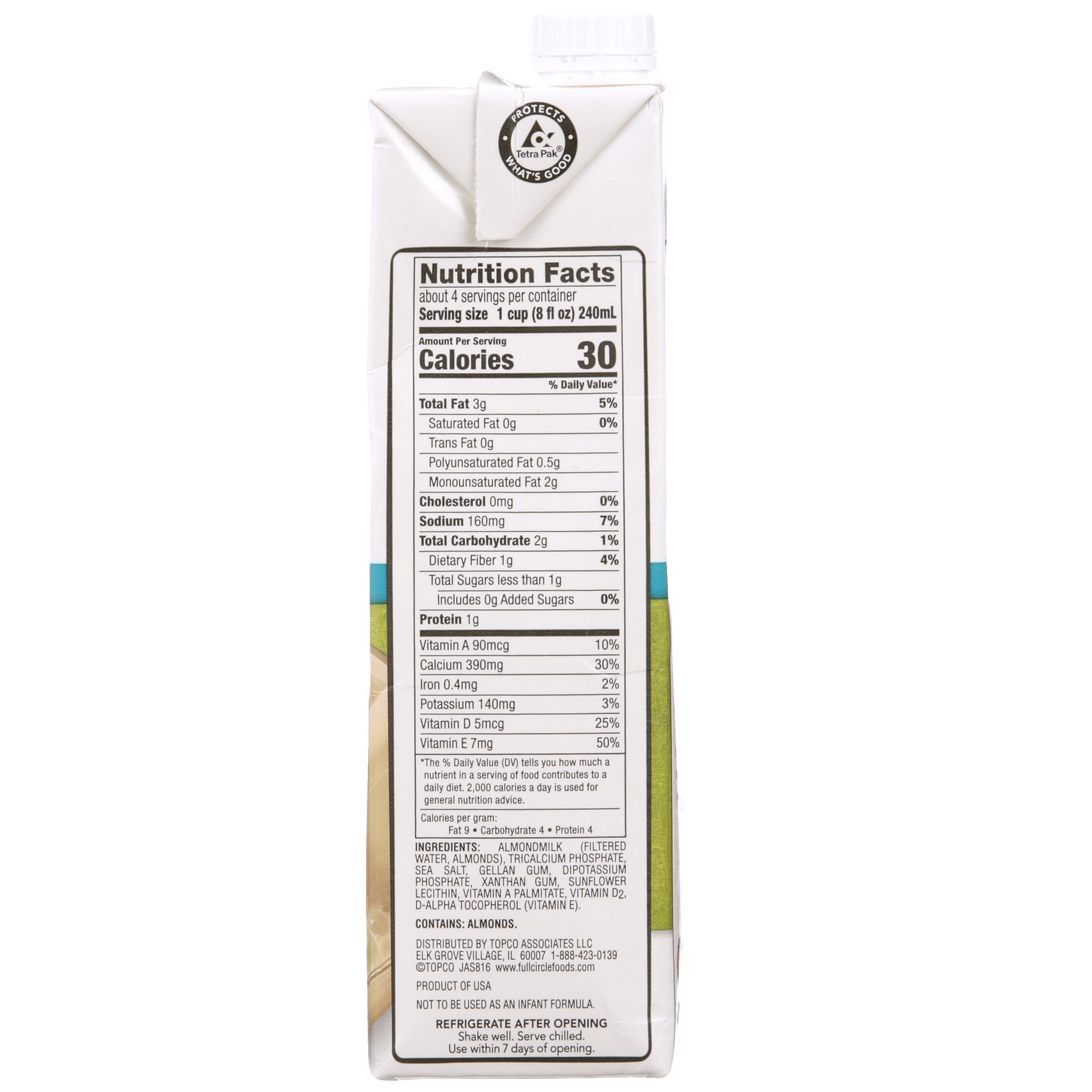 slide 6 of 6, Full Circle Market Almond Unsweetened Original Non-Dairy Beverage 32 oz, 32 oz