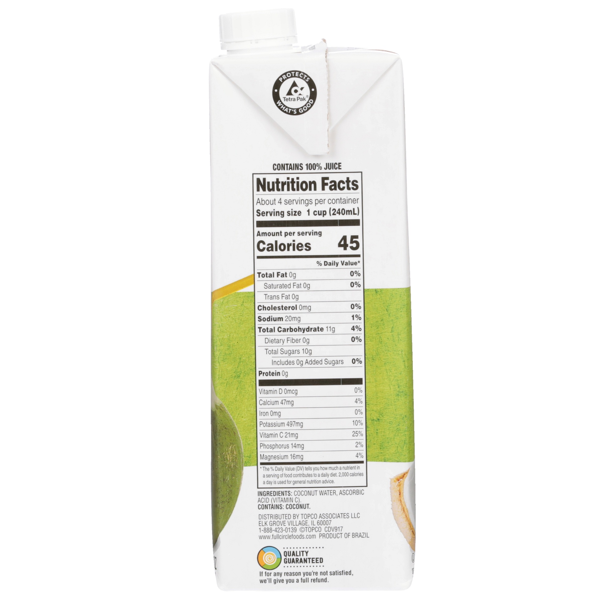 slide 6 of 6, Full Circle Market Coconut Water 33.8 fl oz, 33.8 oz