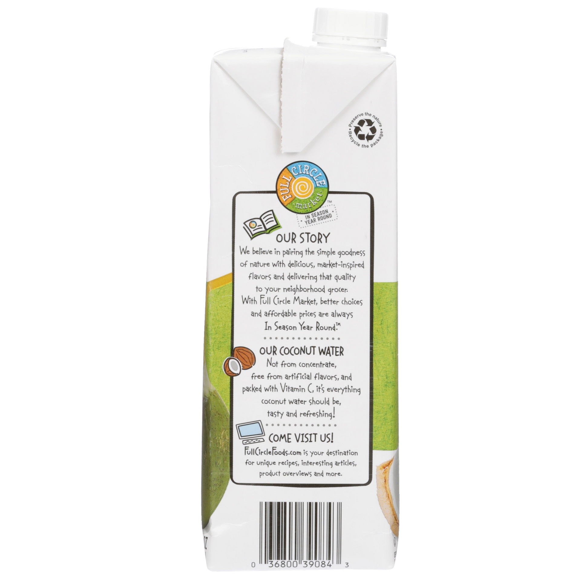 slide 3 of 6, Full Circle Market Coconut Water 33.8 fl oz, 33.8 oz