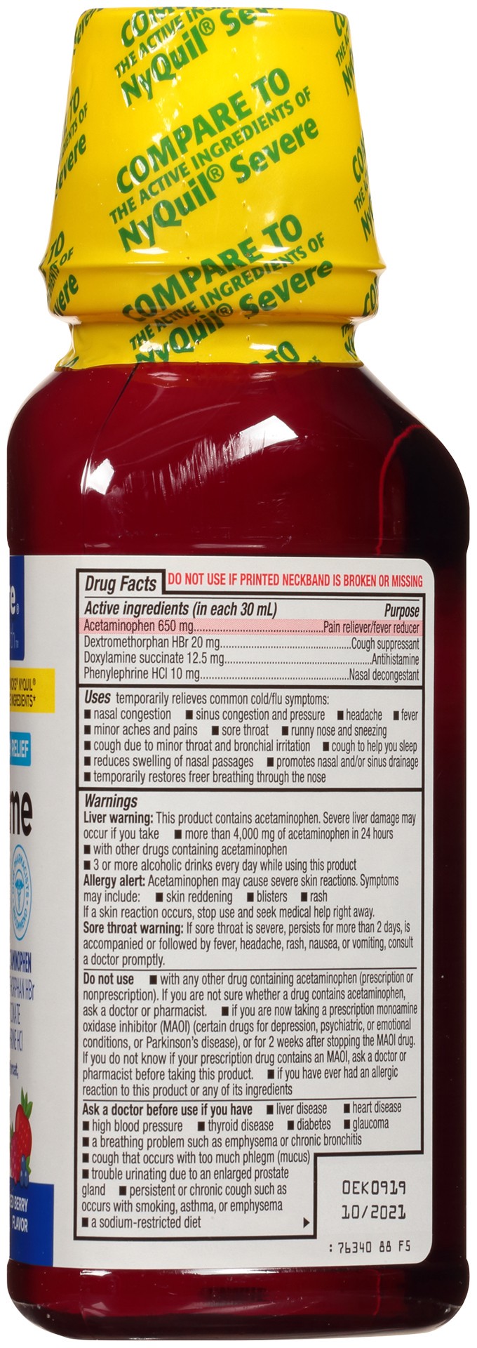 slide 2 of 6, TopCare Health NiteTime Severe Maximum Strength Relief Mixed Berry Flavor Cold & Flu 12 fl oz, 12 fl oz