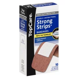 Topcare Health Extra Large Strong Strip Bandages 10 Pack