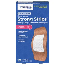 TopCare Antibacterial Strong Strips Heavy Duty Extra Large Adhesive Bandages