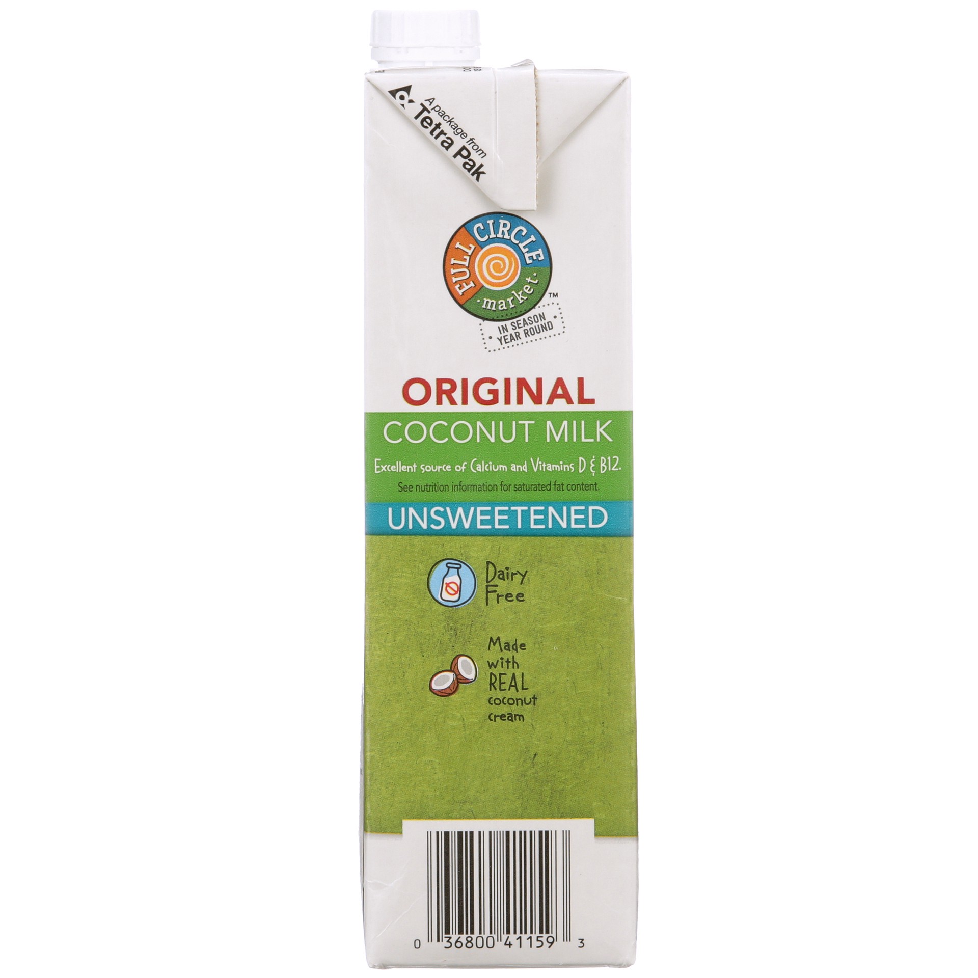 slide 4 of 6, Full Circle Market Unsweetened Original Coconut Beverage 32 fl oz, 32 fl oz