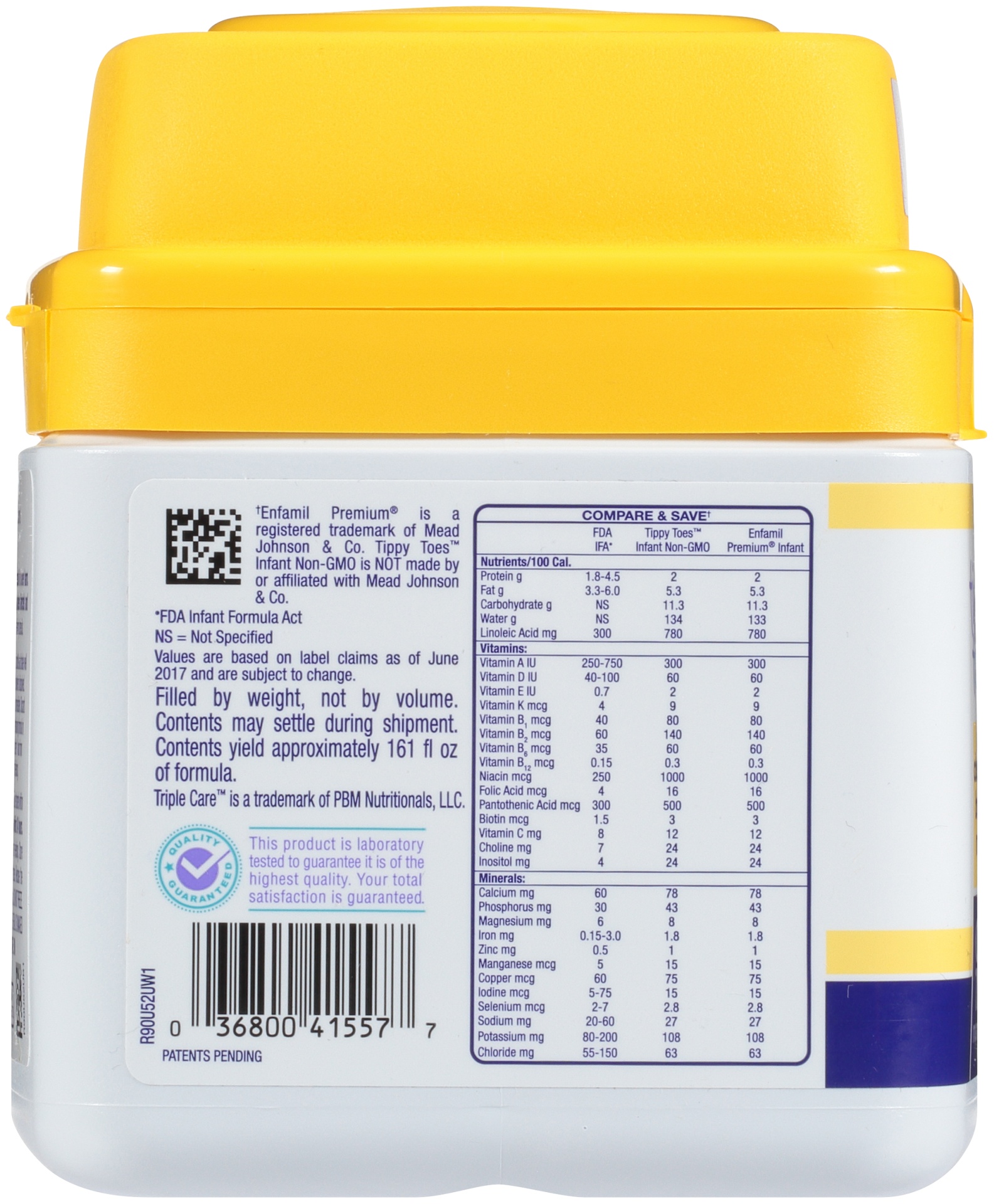 slide 5 of 6, Tippy Toes 0-12 Months Milk-Based Powder with Iron Infant Premium Baby Infant Formula 22.2 oz, 22.2 oz