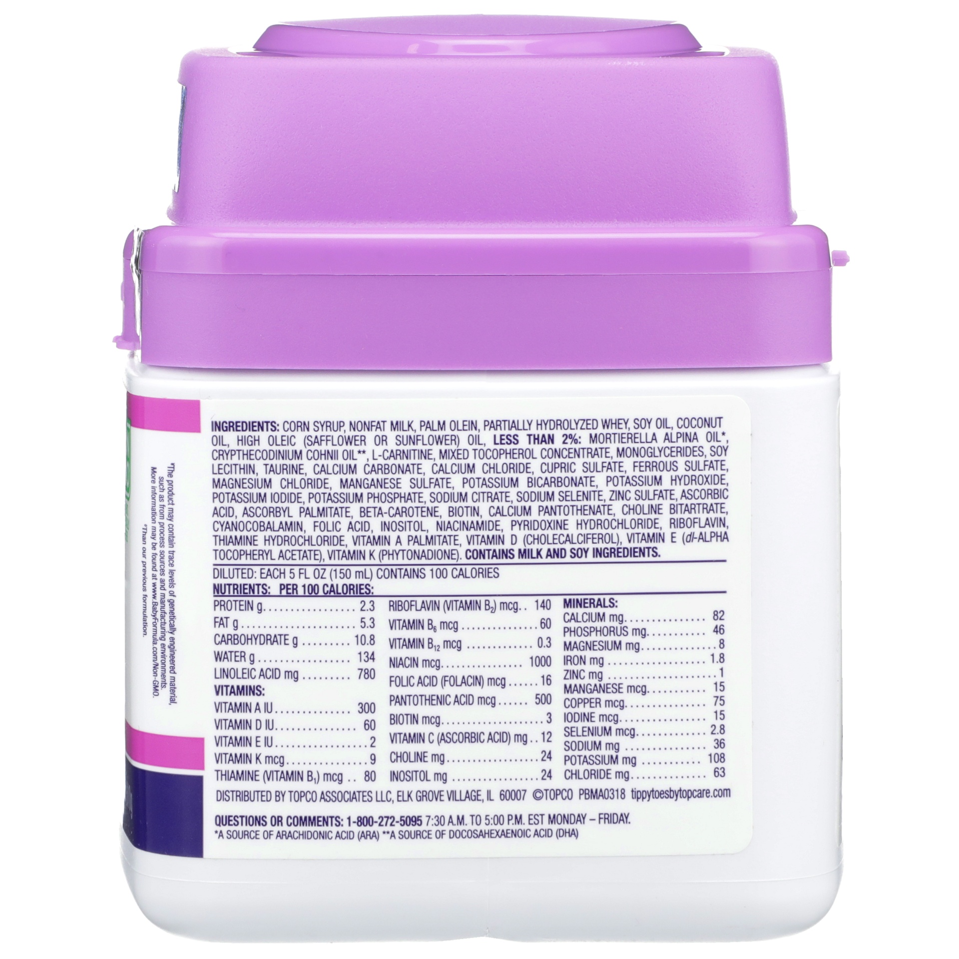 slide 3 of 6, Tippy Toes 0 to 12 Months Gentle Premium Milk-Based Powder with Iron Baby Infant Formula 21.5 oz, 21.5 oz