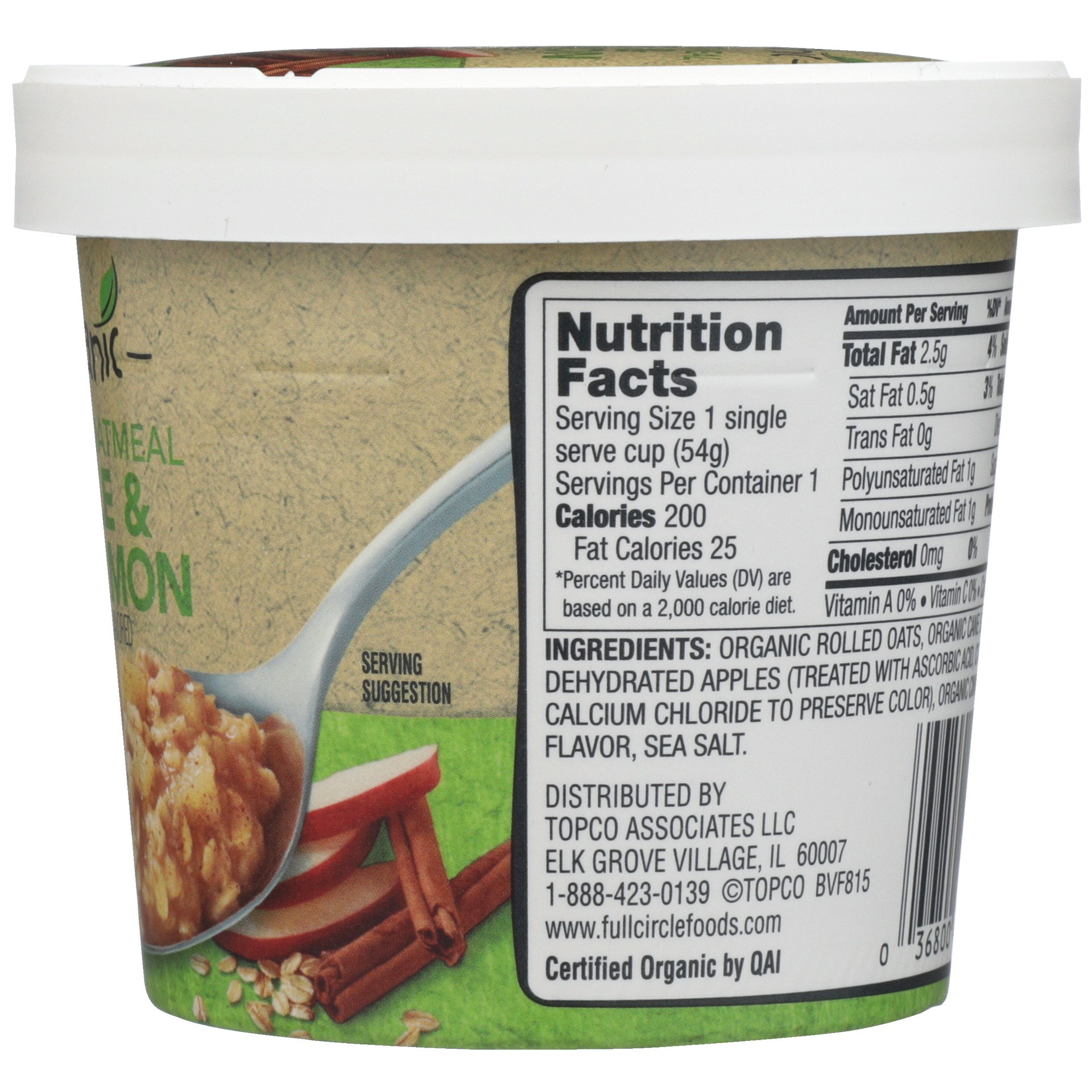 slide 6 of 6, Full Circle Market Organic Apple & Cinnamon Instant Oatmeal 1.9 oz, 1.9 oz