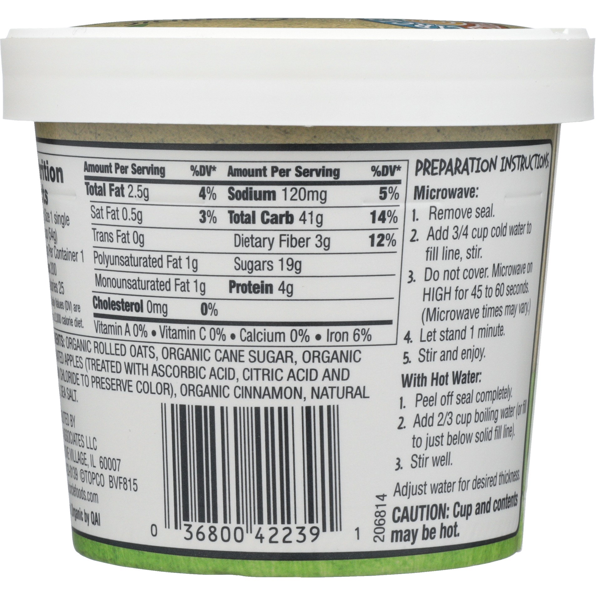 slide 5 of 6, Full Circle Market Organic Apple & Cinnamon Instant Oatmeal 1.9 oz, 1.9 oz