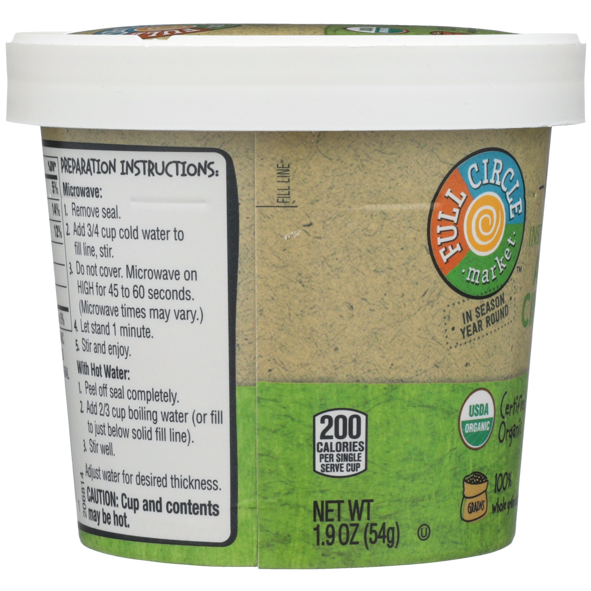 slide 4 of 6, Full Circle Market Organic Apple & Cinnamon Instant Oatmeal 1.9 oz, 1.9 oz