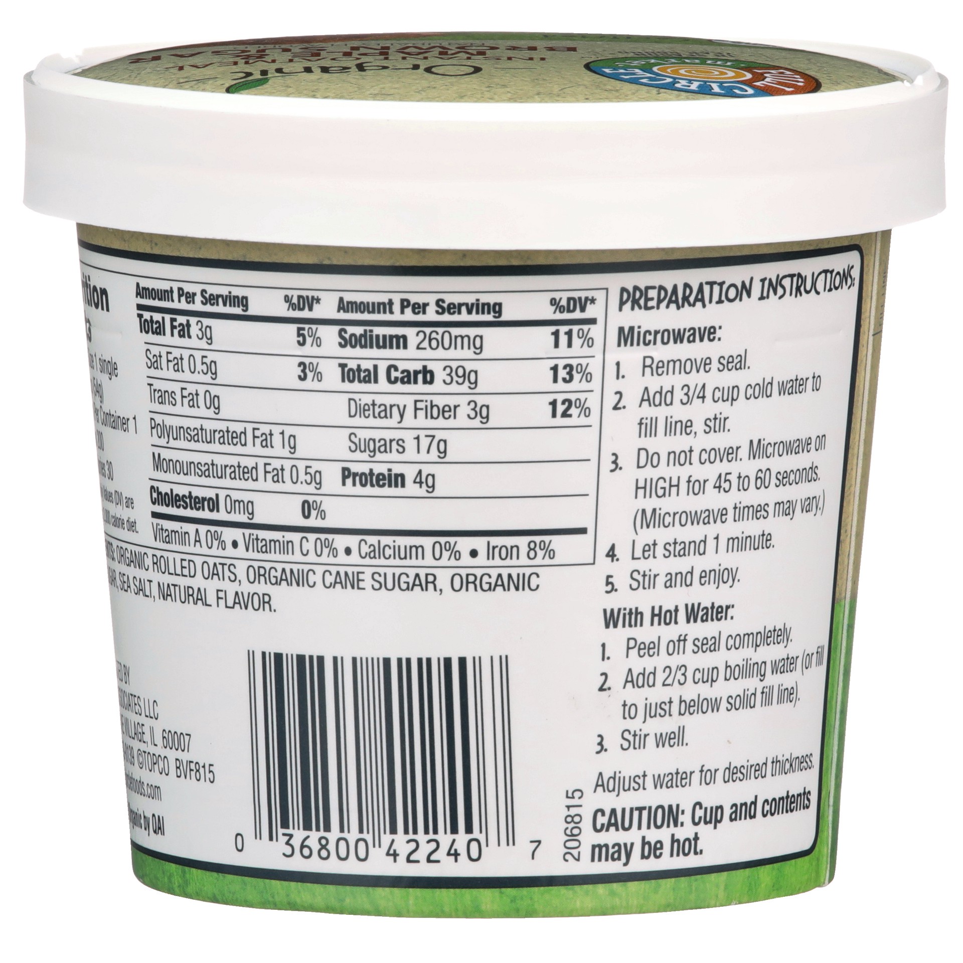 slide 2 of 6, Full Circle Market Organic Maple & Brown Sugar Instant Oatmeal 1.9 oz, 1.9 oz