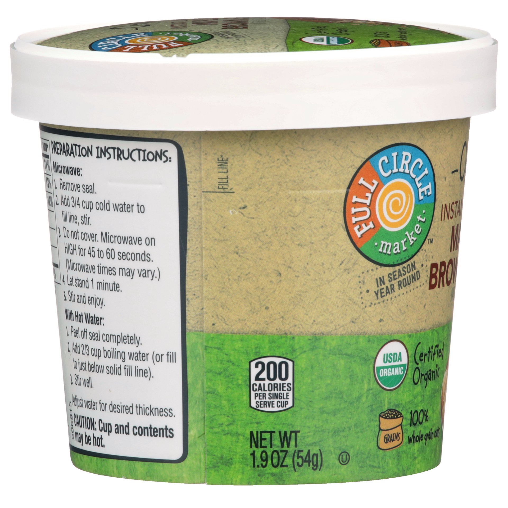 slide 6 of 6, Full Circle Market Organic Maple & Brown Sugar Instant Oatmeal 1.9 oz, 1.9 oz