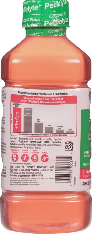 slide 2 of 5, TopCare Electrolyte Solution, Strawberry Lemonade, Advantage Care, 33.8 oz