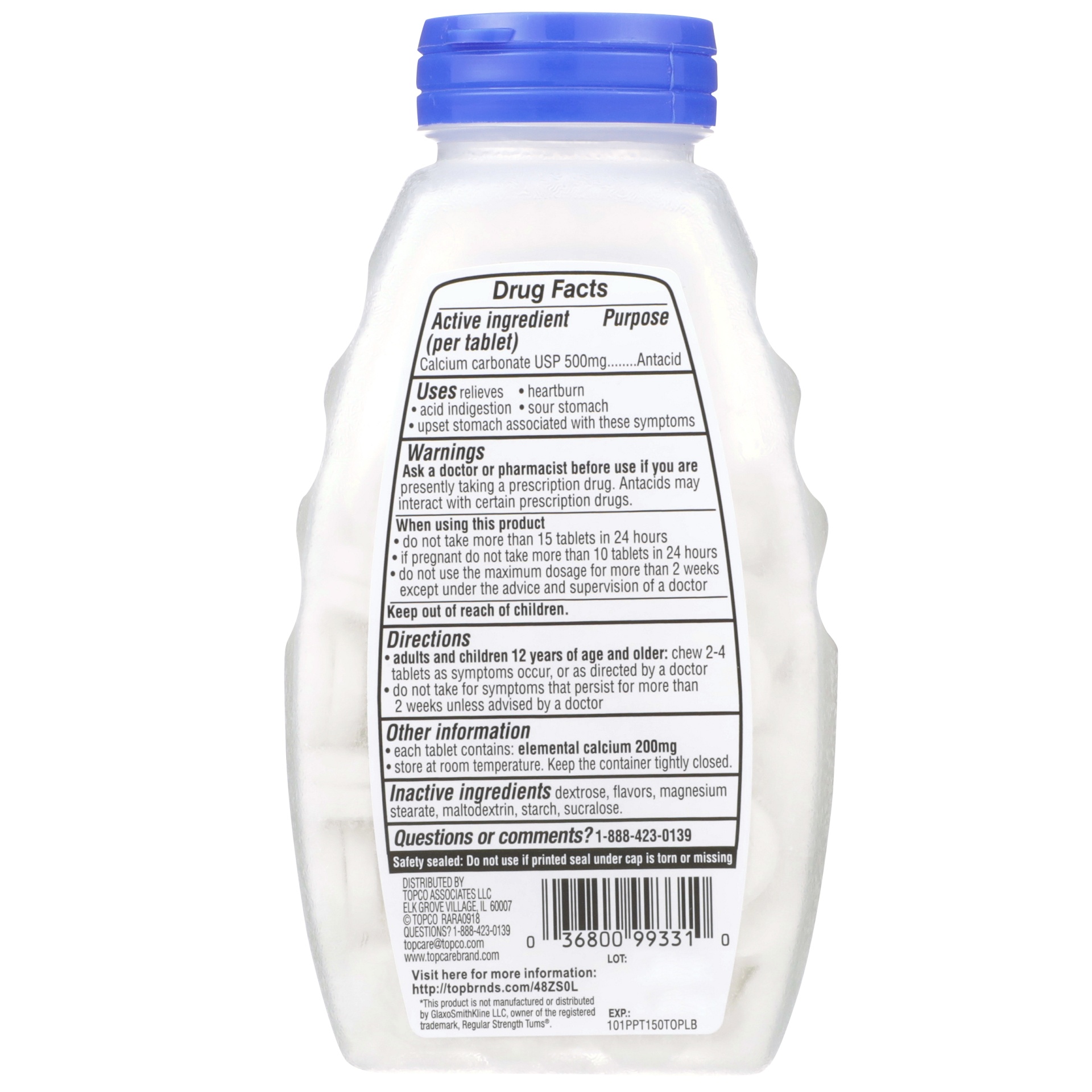 slide 6 of 6, TopCare Antacid Tab Peppermint, 150 ct